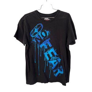 Y2K Vintage No Fear Short Sleeve Graphic Tee Size Large Crewneck Black Blue